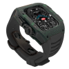 Green carbon fiber colored case - Black Strap