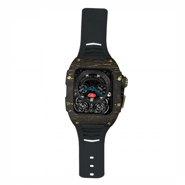 Gold carbon fiber colored case - Black Stap