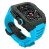 Green carbon fiber colored case - Blue Strap