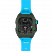 Green carbon fiber colored case - Blue Strap