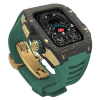 Gold carbon fiber colored case - Green Strap