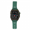 Gold carbon fiber colored case - DarkGreen Strap