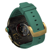 Gold carbon fiber colored case - DarkGreen Strap