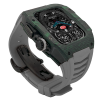 Green carbon fiber colored case - Gray Strap