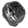 Silver carbon fiber colored case - Gray Strap