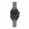 Green carbon fiber colored case - Gray Strap