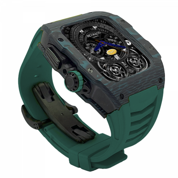 Green carbon fiber colored case - Green Strap