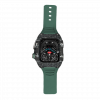Silver carbon fiber colored case - Green Strap