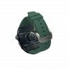 Silver carbon fiber colored case - Green Strap