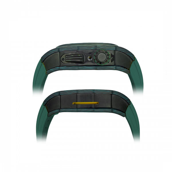 Green carbon fiber colored case - Green Strap