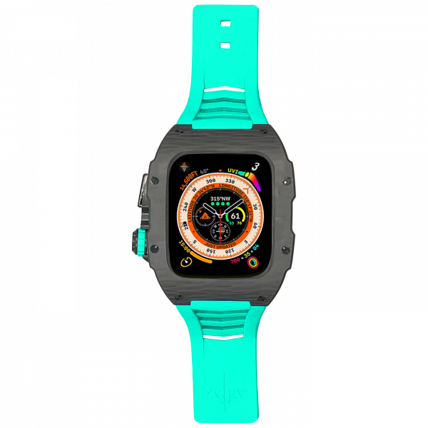 carbon fiber case - LightGreen Strap
