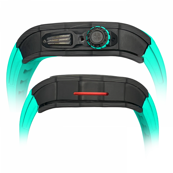 carbon fiber case - LightGreen Strap