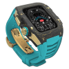 Gold carbon fiber colored case - Blue Strap