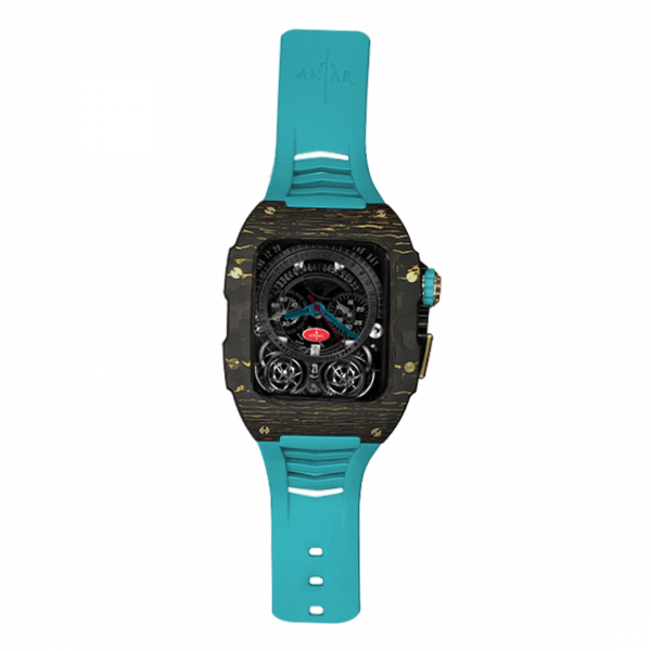 Gold carbon fiber colored case - LightBlueStrap