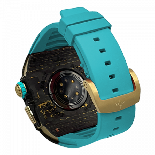 Gold carbon fiber colored case - LightBlueStrap