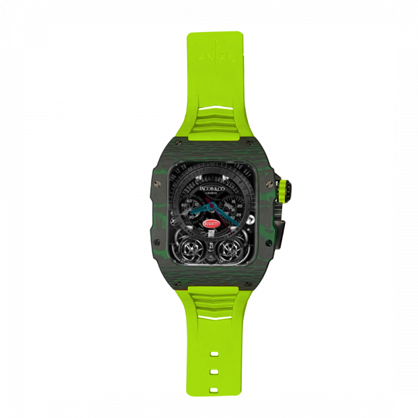 Green carbon fiber colored case - Lime Strap