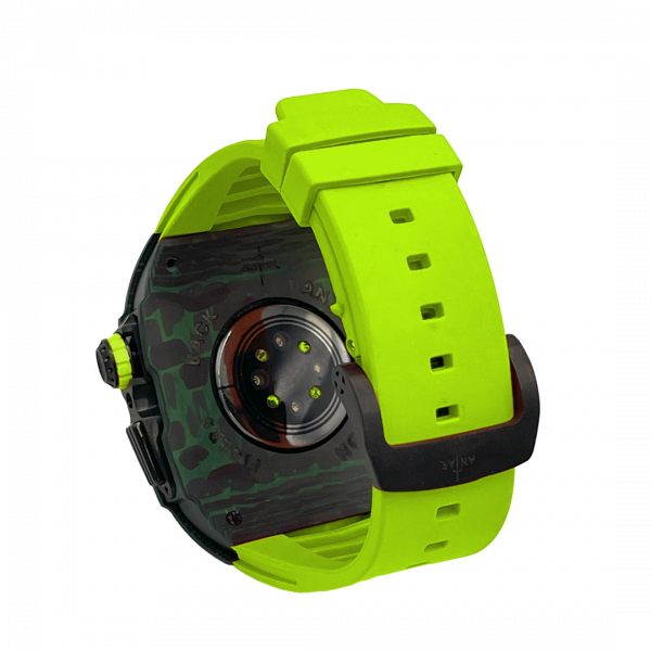 Green carbon fiber colored case - Lime Strap
