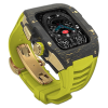 Gold carbon fiber colored case - Lime Green Strap