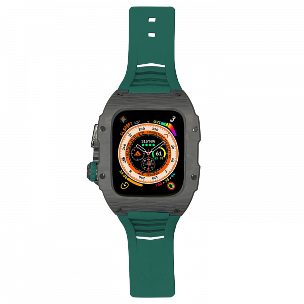 carbon fiber case - Green Strap