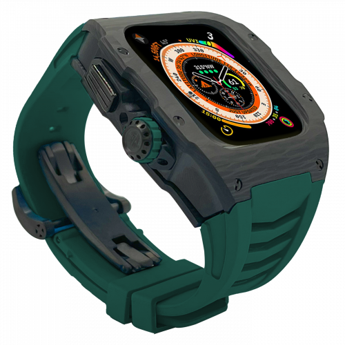 Carbon fiber case - Green Strap