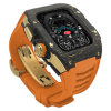 Gold carbon fiber colored case - Orange Strap