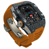 Silver carbon fiber colored case - Orange Strap