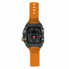 Silver carbon fiber colored case - Orange Strap
