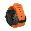 Green carbon fiber colored case - Orange Strap