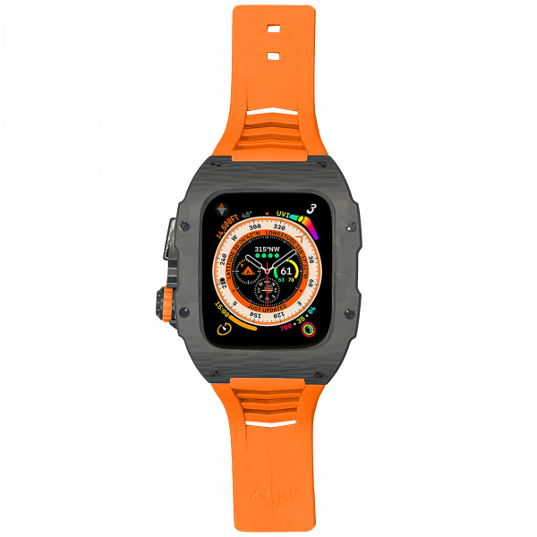 carbon fiber case - Orange Strap