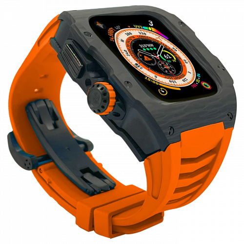 Carbon fiber case - Orange Strap
