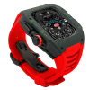 Green carbon fiber colored case - Red Strap