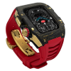 Gold carbon fiber colored case - Red Strap