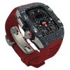 Silver carbon fiber colored case - Red Strap