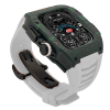 Green carbon fiber colored case - White Strap
