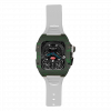 Green carbon fiber colored case - White Strap