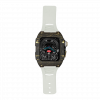 Gold carbon fiber colored case - White Strap