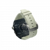 Silver carbon fiber colored case - White Strap