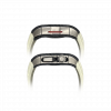 Silver carbon fiber colored case - White Strap