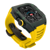 Green carbon fiber colored case - Yellow Strap