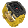 Gold carbon fiber colored case - yellow Strap