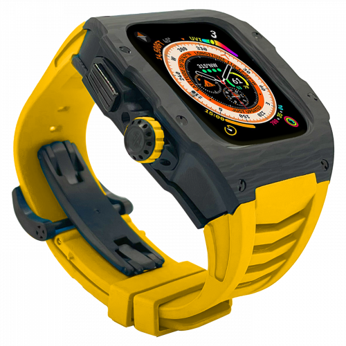 Carbon fiber case - Yellow Strap