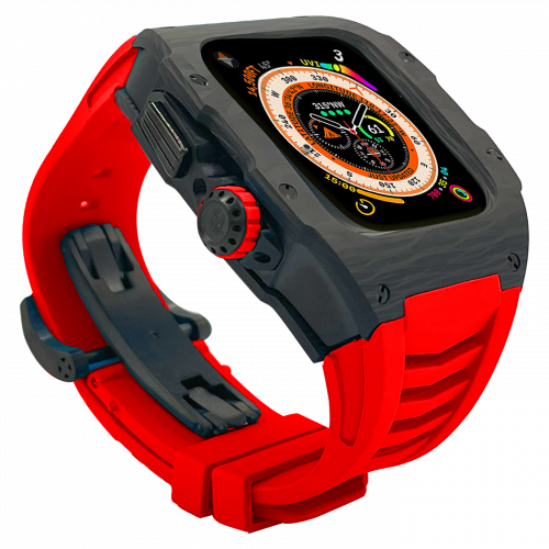 Carbon fiber case - Red Strap